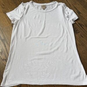 Como Vintage White Ruffle Sleeve T-Shirt